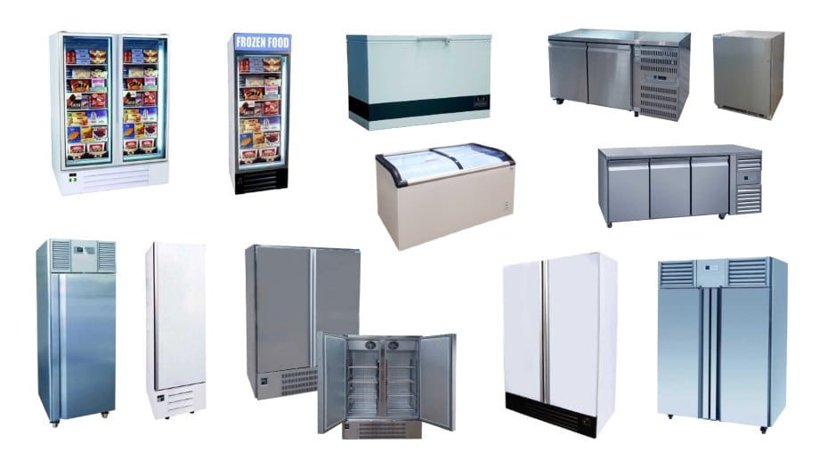 Heavy-duty commercial fridge for food storage and cooling