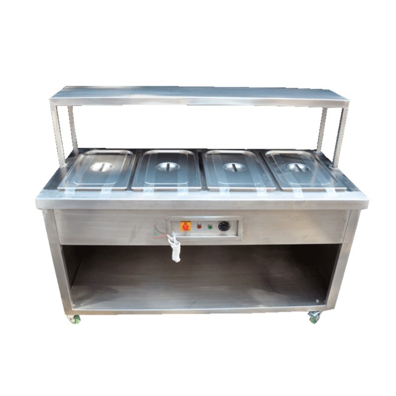 Stainless steel bain marie counter used for displaying and keeping food warm